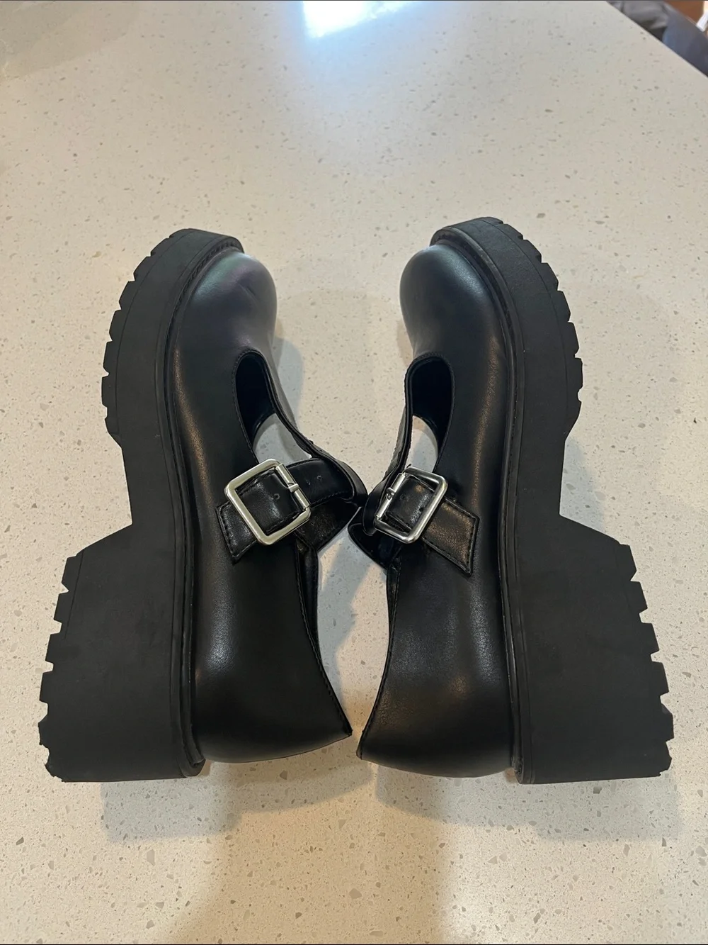 Madden Girl Black Platform Mary Jane with Buckle